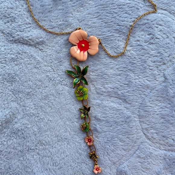 NWT Pilgrim Floral Summer Flower Long Necklace & Bracelet Set with Gold Hardware - Picture 2 of 15